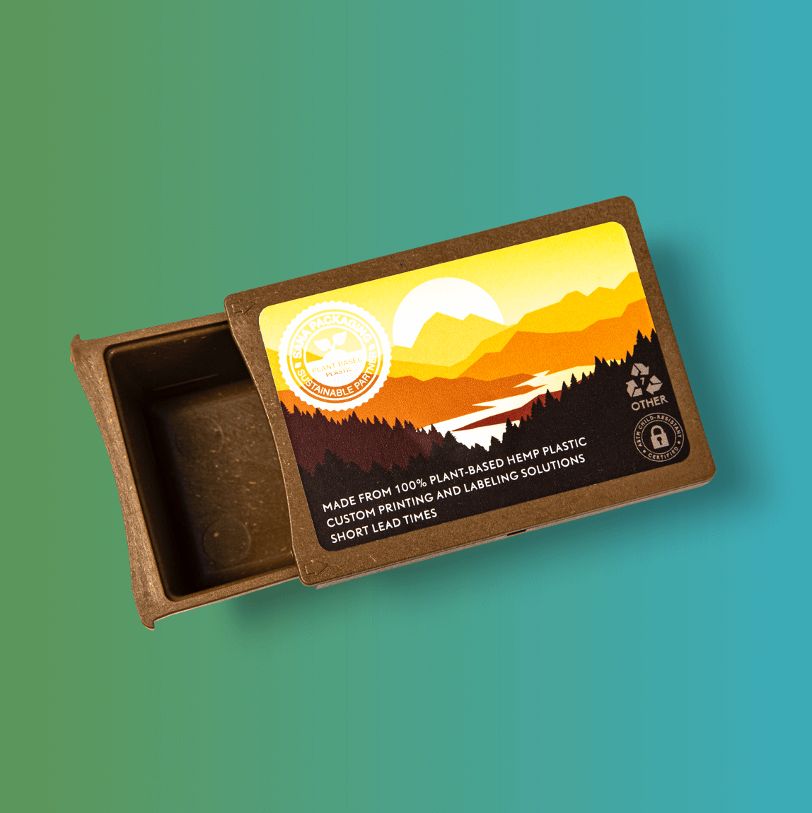 plant-based hemp plastic and reclaimed ocean plastic cannabis concentrate packaging