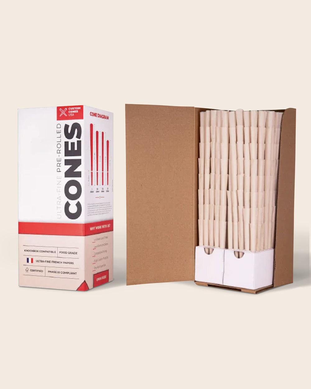 109mm Organic Hemp Paper Pre-Rolled Cones