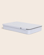 114mm Pre-Roll Multipack Slider Tin – angled, white