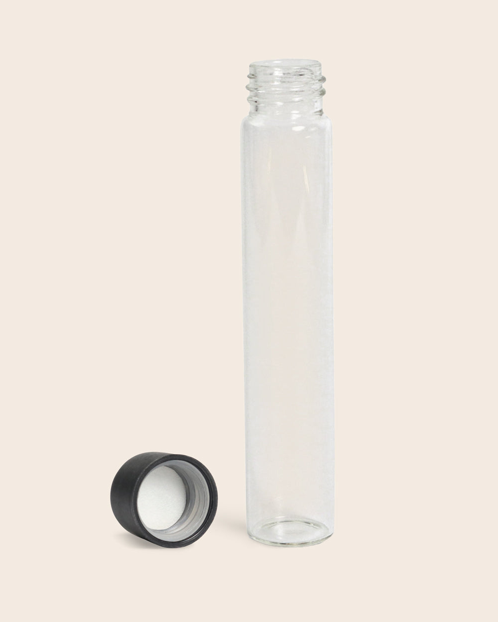 115mm Glass Pre-Roll Tube & 22mm Screw-Top Lid – lid off