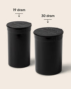 19-Dram PCR Pop-Top Bottle – size comparison