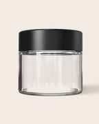 2oz Recycled Glass Jar – black lid